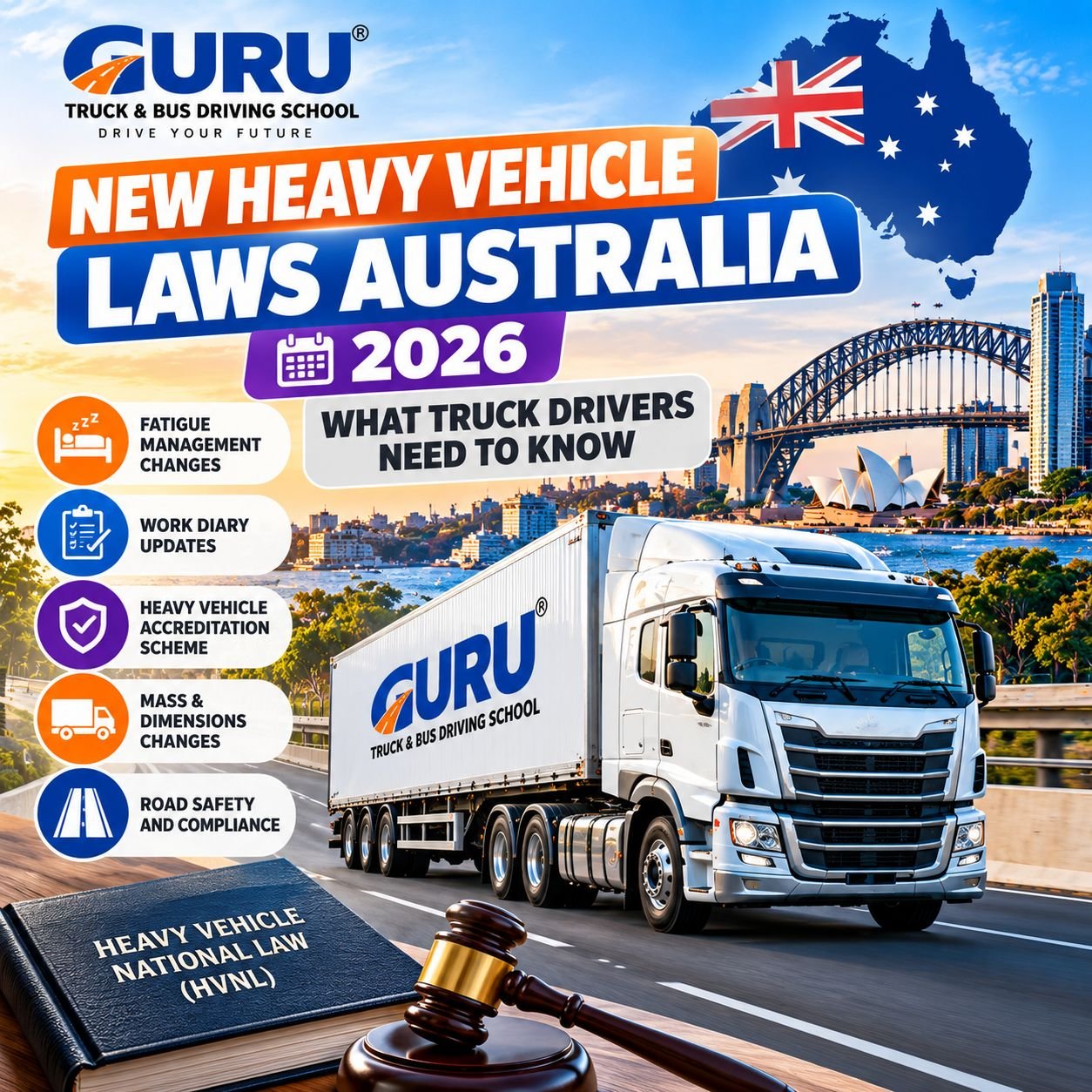 New heavy vehicle laws Australia 2026 and truck driver safety training